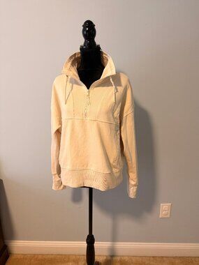Old Navy Half Zip Active Sweatshirt- XLarge Cream